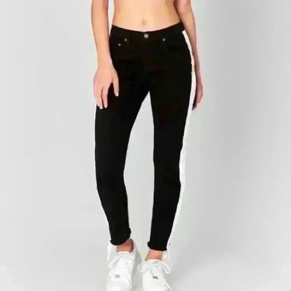 P5050 carmar Los Angeles black with white full zip leg size 27 - Picture 1 of 7